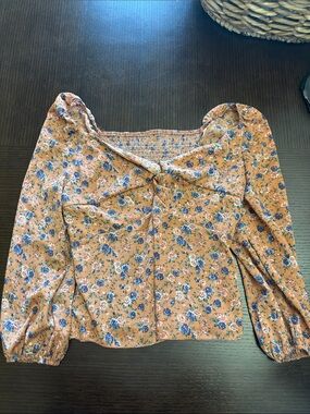 Floral Square Neck Top